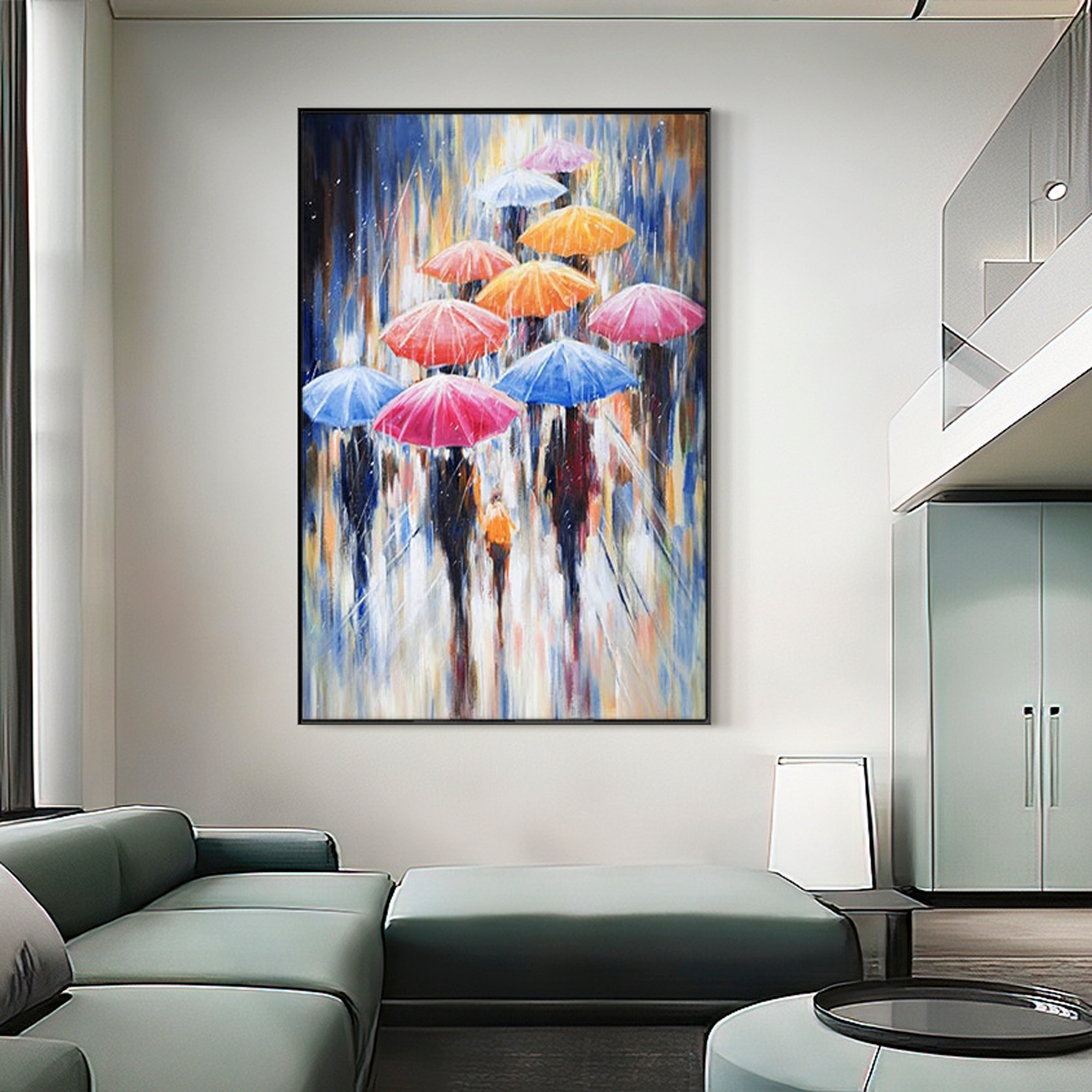 Colorful Rain - Abstract Umbrellas
