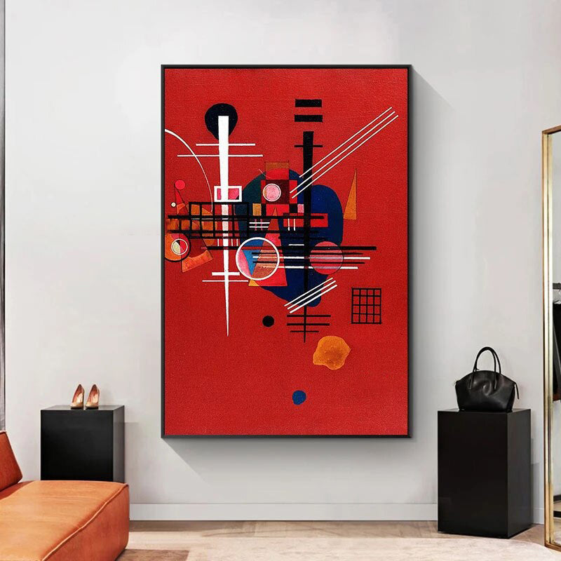 Geometric Symphony in Red