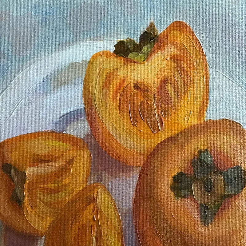 Golden Persimmons: Still Life Art