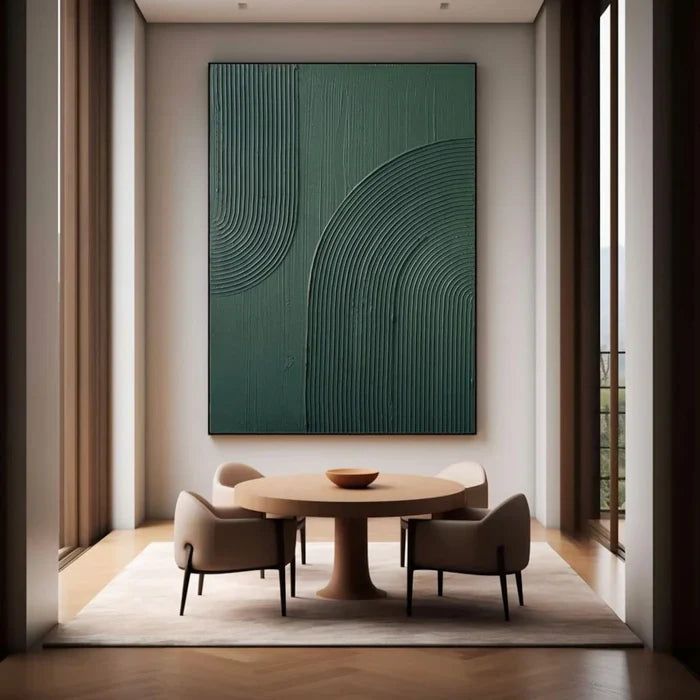 Minimalist Green Abstract Textured Wall Art