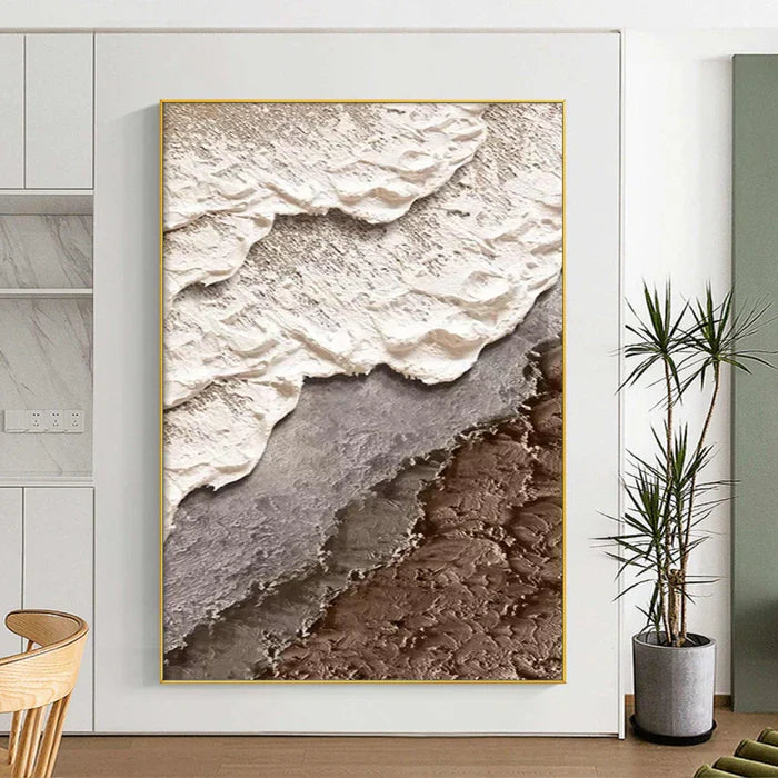 Textured Coastal Beach Abstract Wall Art