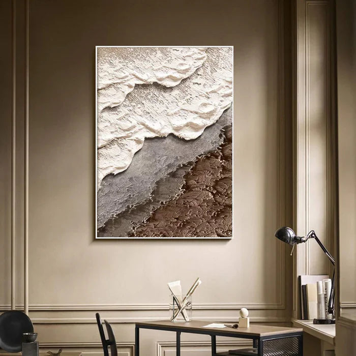 Textured Coastal Beach Abstract Wall Art