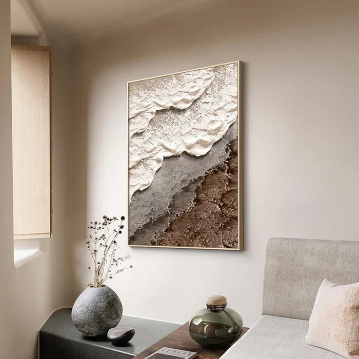 Textured Coastal Beach Abstract Wall Art