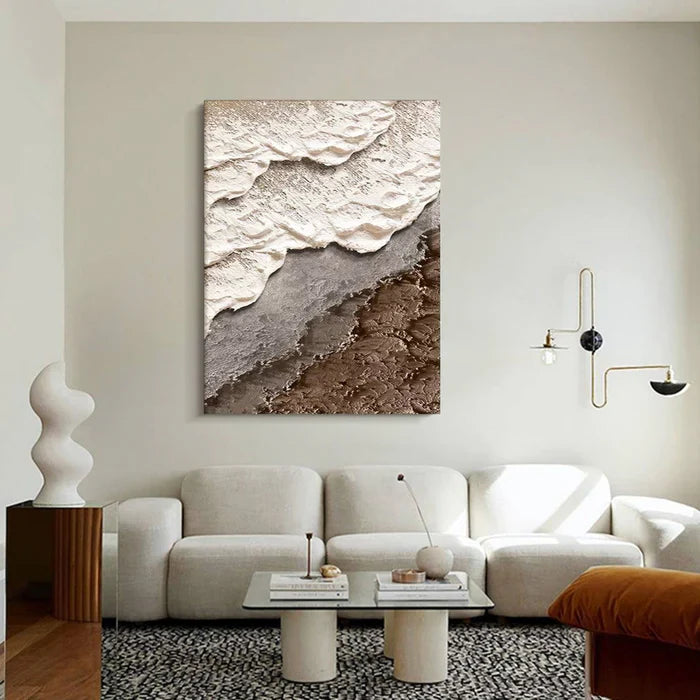 Textured Coastal Beach Abstract Wall Art