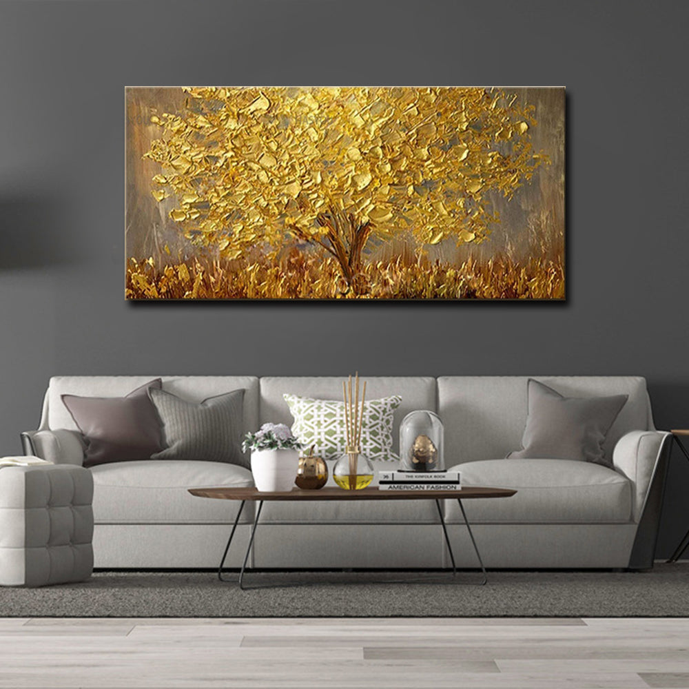 Golden Harmony: Blooming Tree