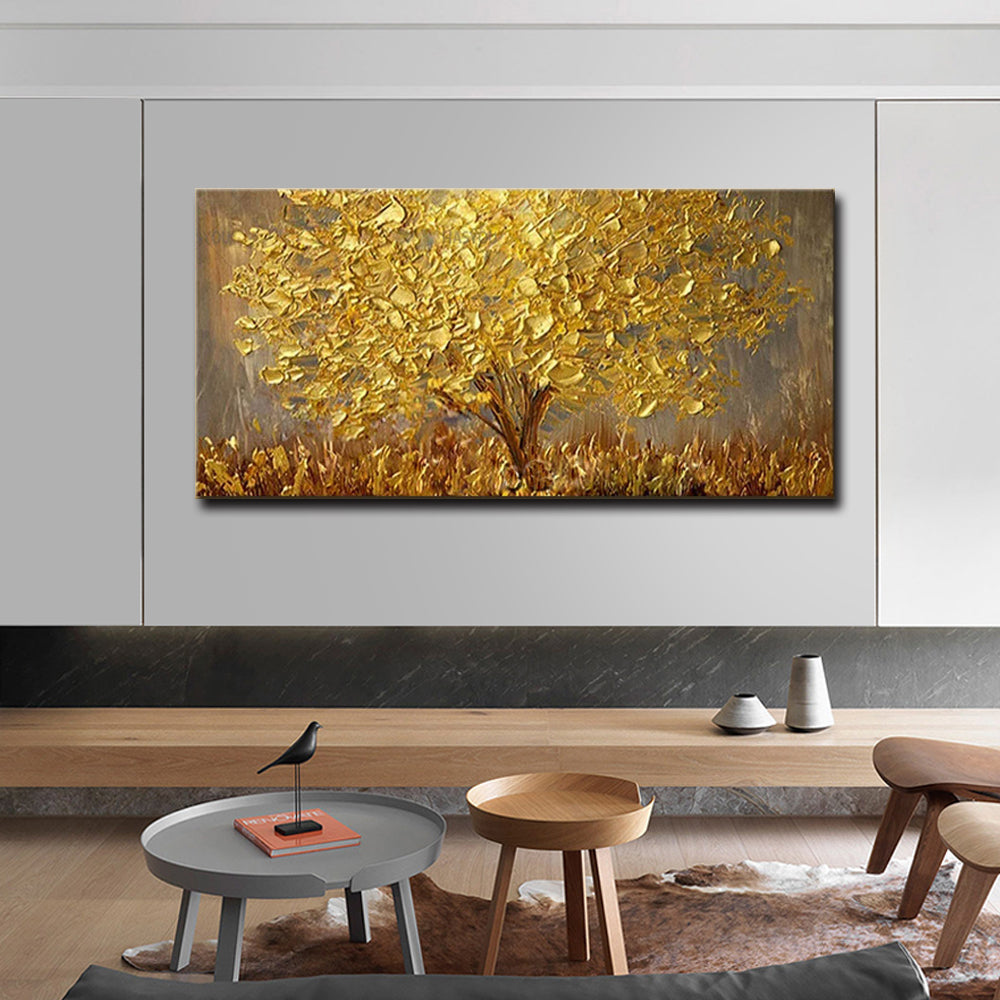 Golden Harmony: Blooming Tree