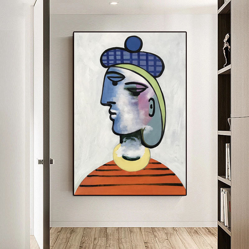 Modern Cubist Portrait: Blue Lady