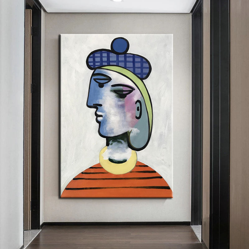 Modern Cubist Portrait: Blue Lady