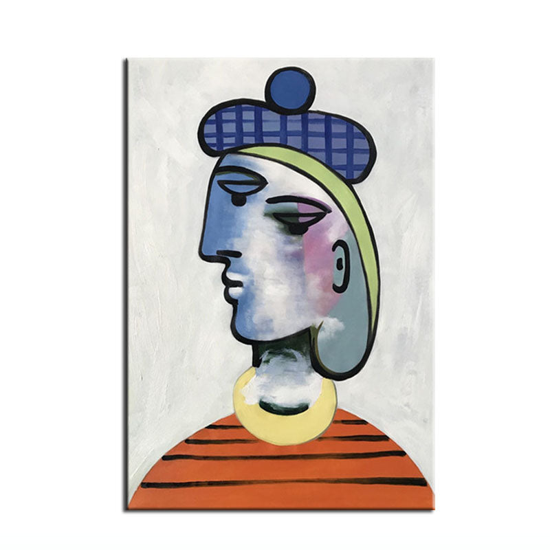 Modern Cubist Portrait: Blue Lady