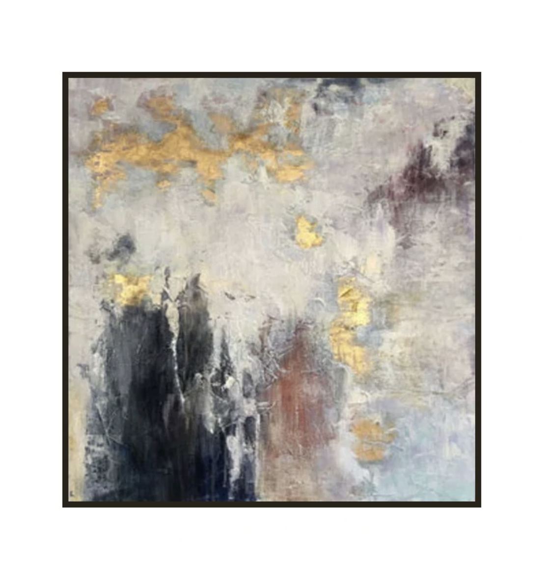 Golden Mist Abstract Canvas Art