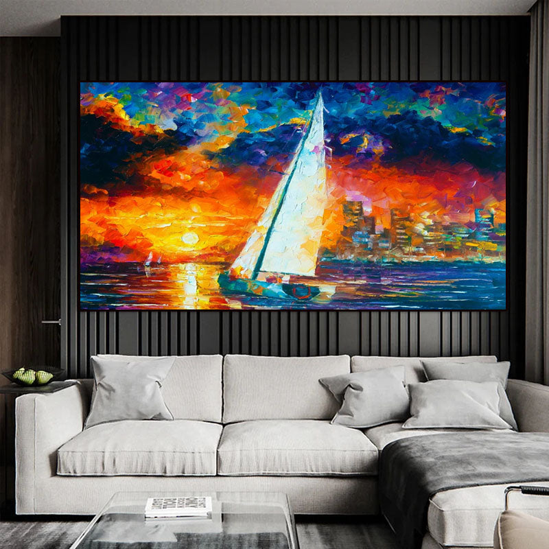 Sailing Sunset - Abstract Art