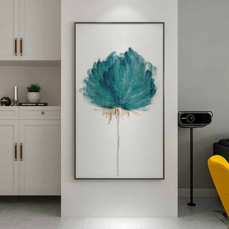 Serenity Bloom: Minimalist Teal Flower