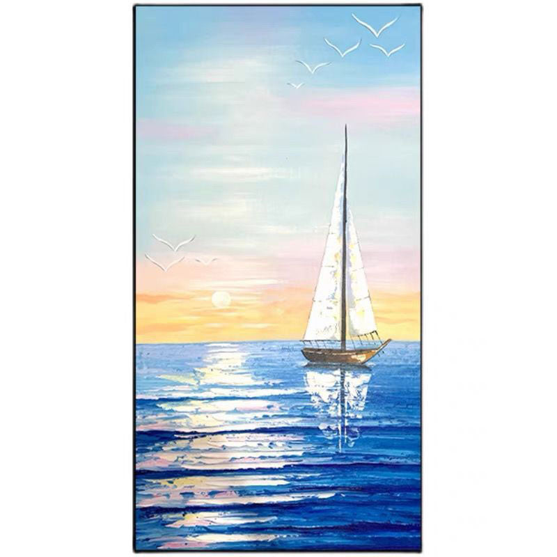 Sailing at Sunset Coastal Art