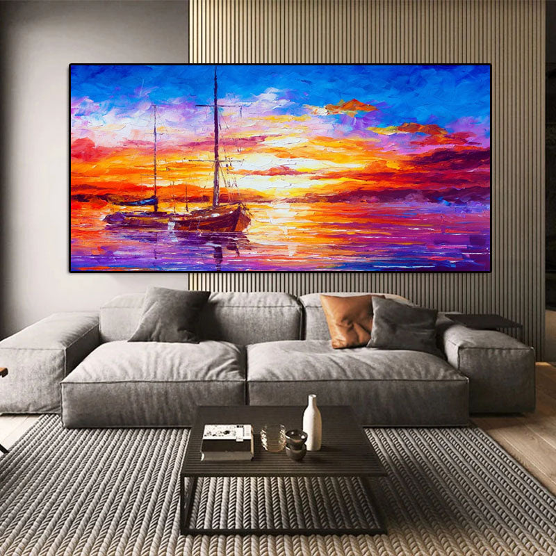 Radiant Sunset: Sailing Serenity