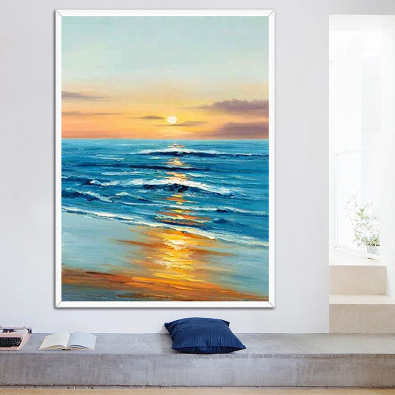 Golden Waves: Ocean Sunset Glow