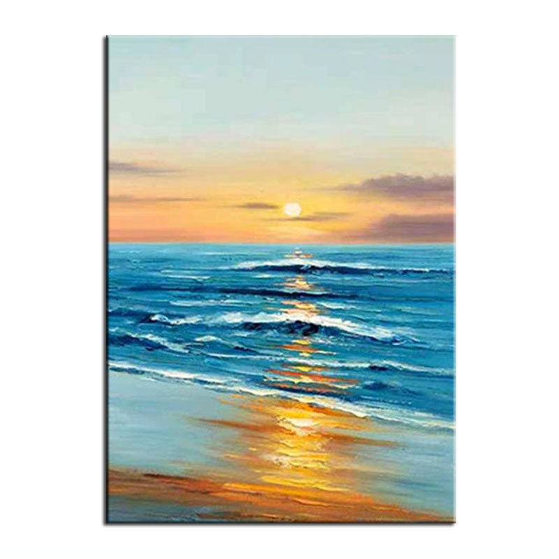 Golden Waves: Ocean Sunset Glow