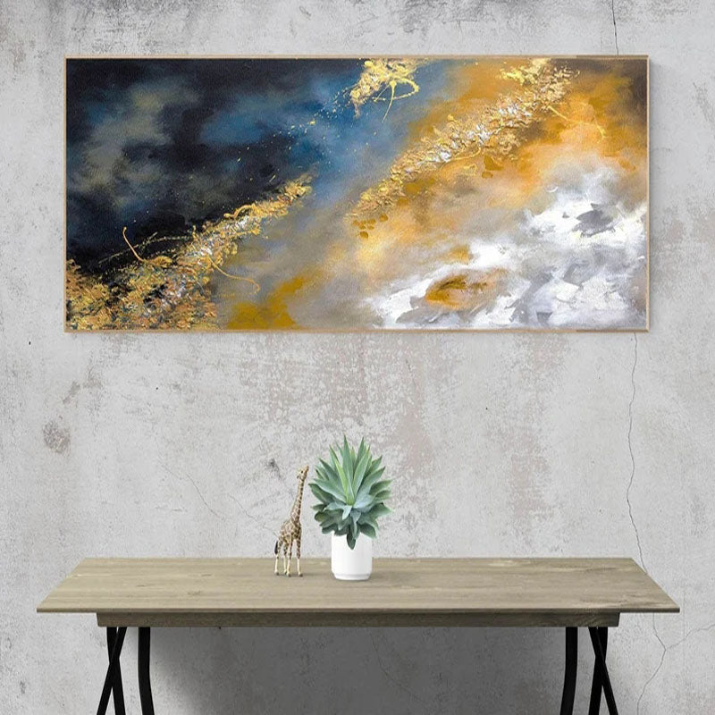 Golden Horizon Abstract Canvas