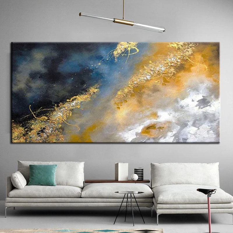 Golden Horizon Abstract Canvas