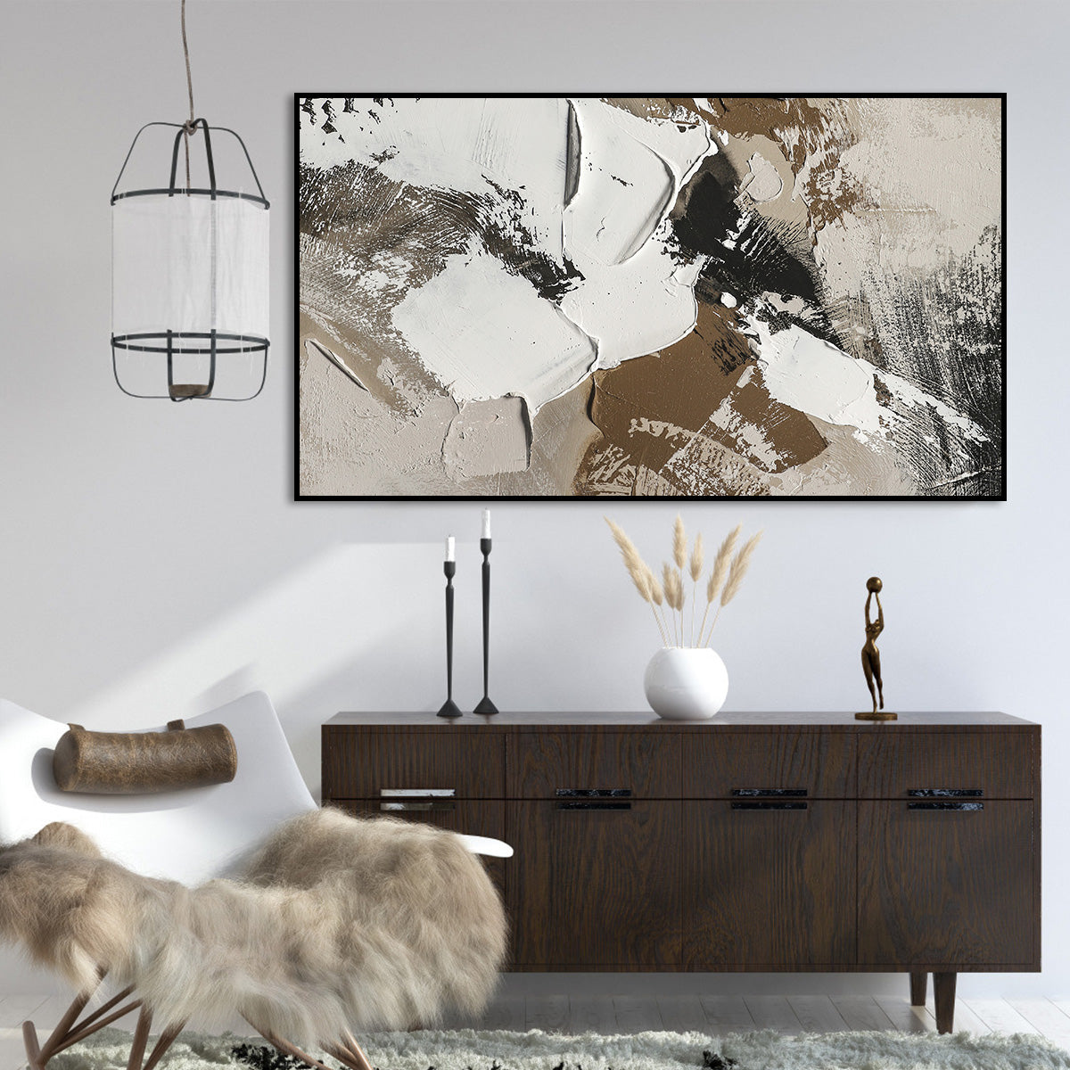 Abstract Textured Wall Art in Neutral