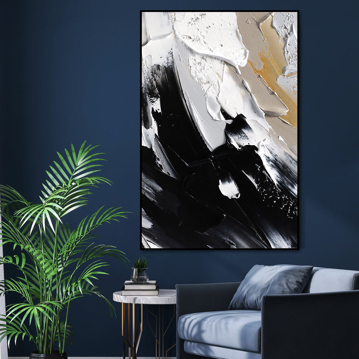 Monochrome Elegance Abstract Art