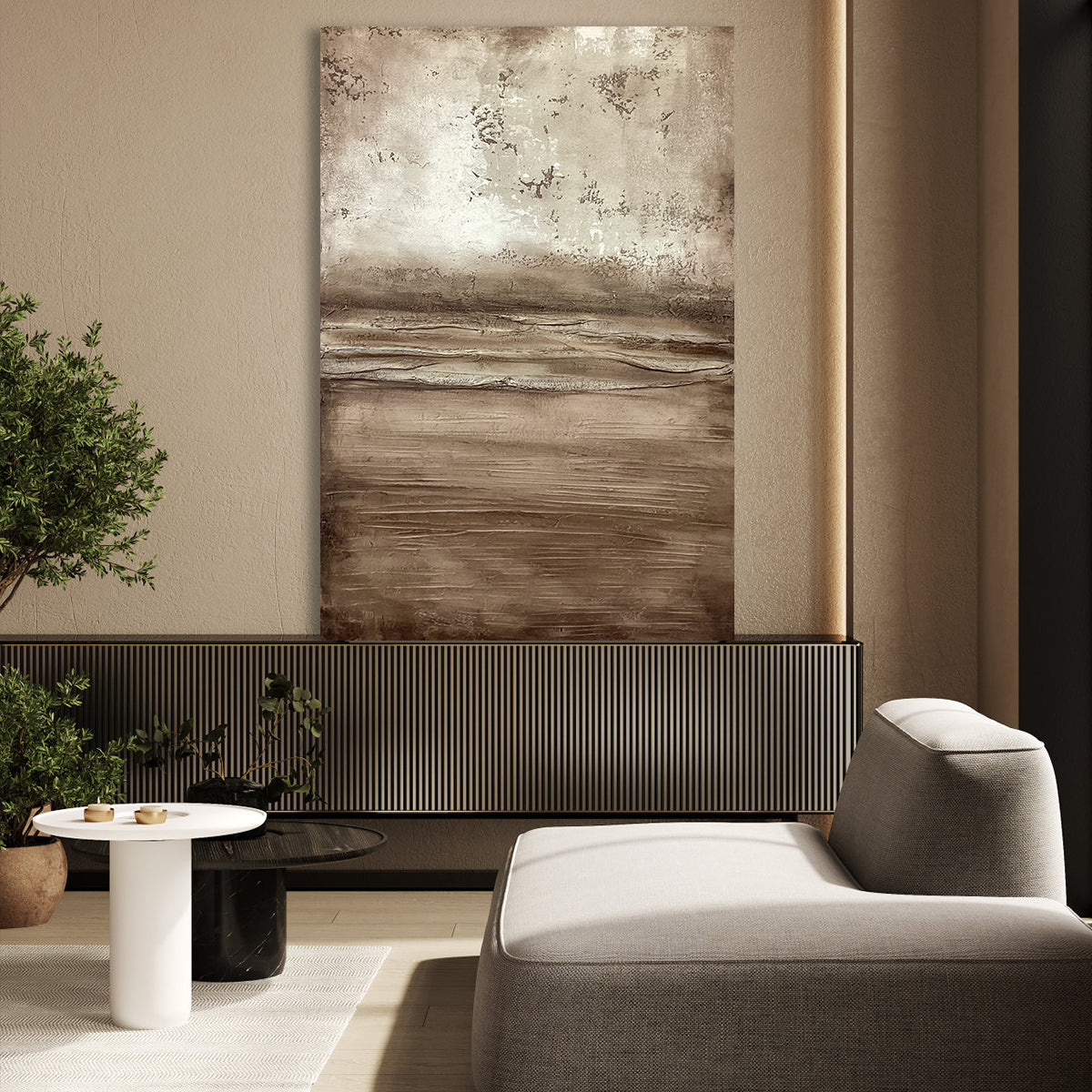 Earthy Horizon Abstract Canvas