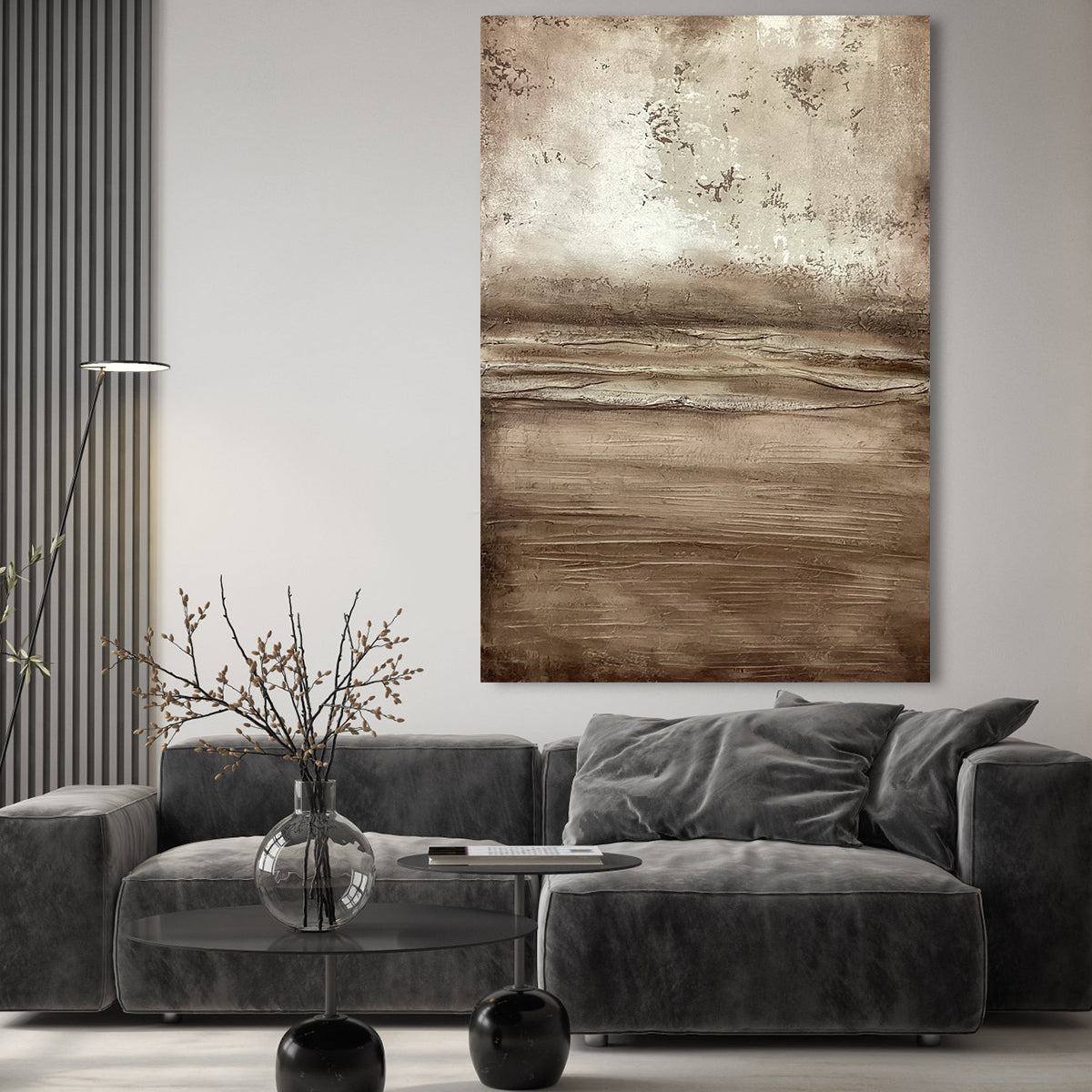 Earthy Horizon Abstract Canvas