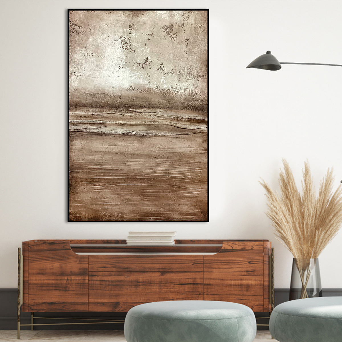 Earthy Horizon Abstract Canvas