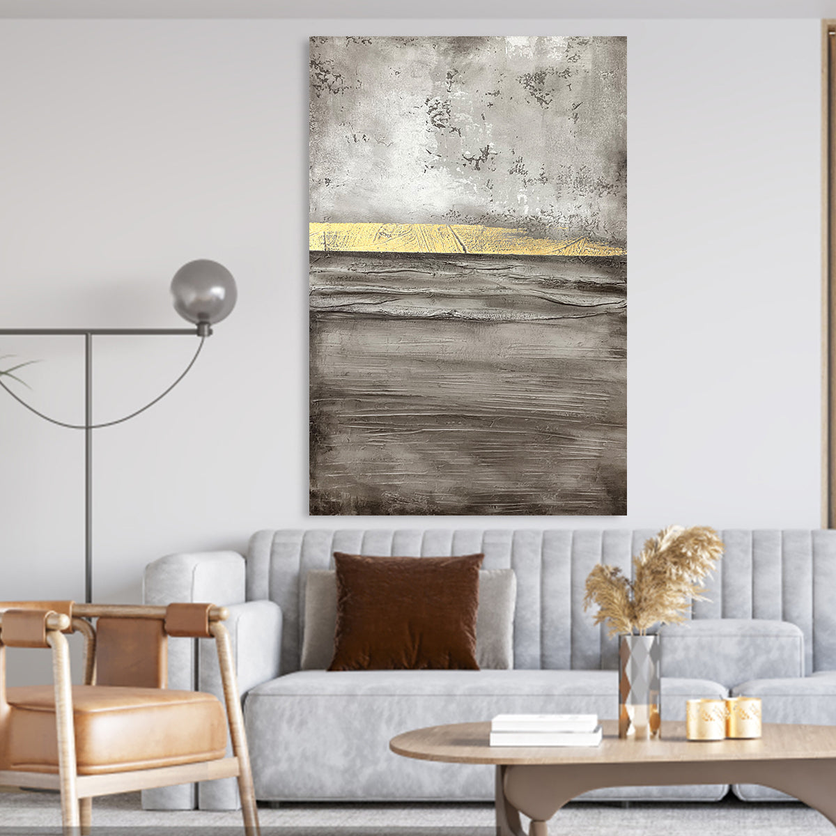 Golden Horizon Abstract Canvas