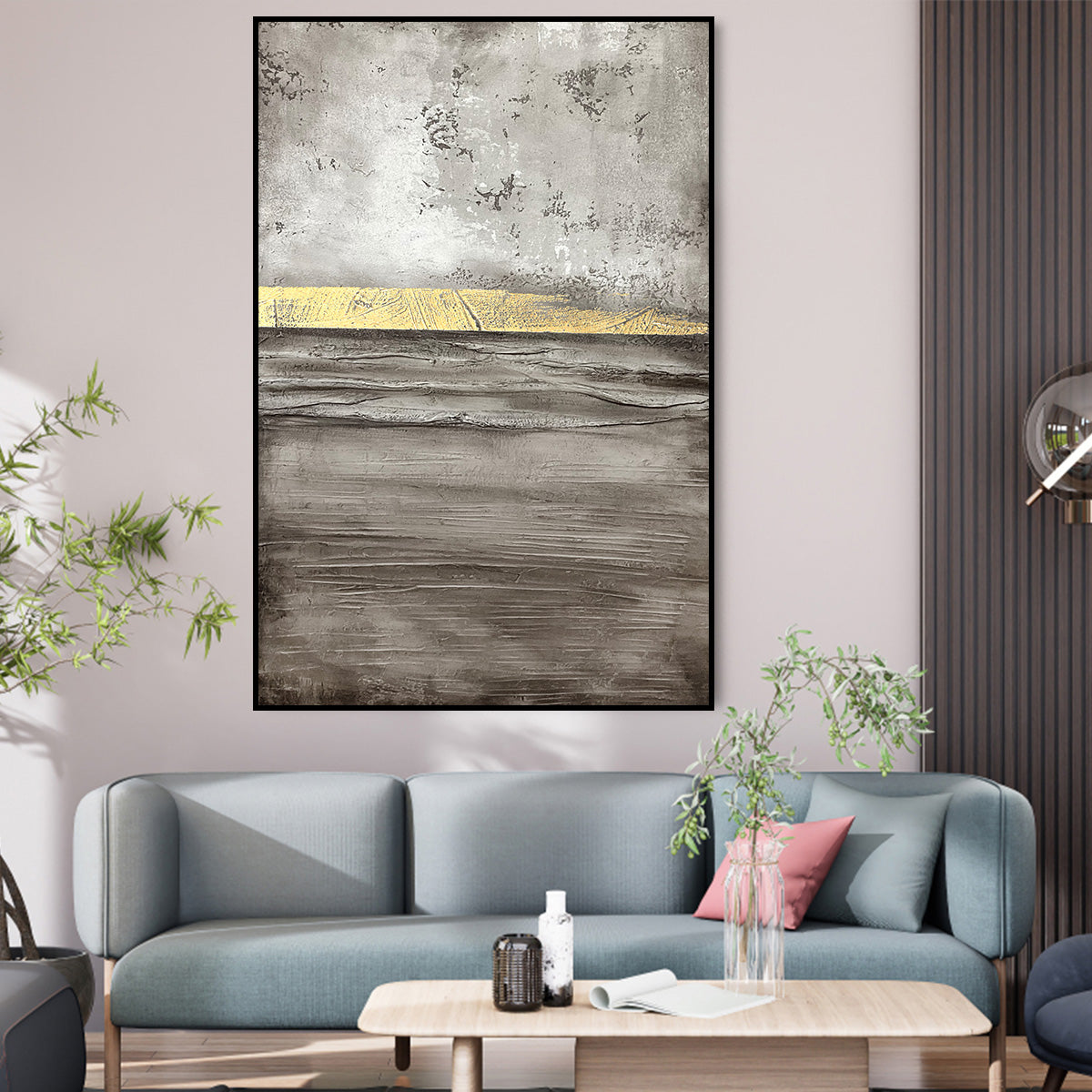 Golden Horizon Abstract Canvas