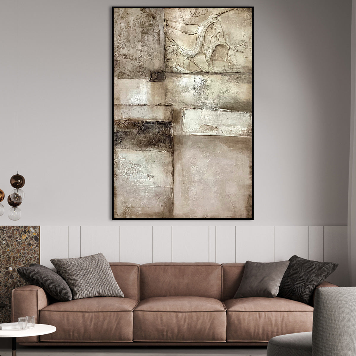 Textured Geometry Abstract Canvas