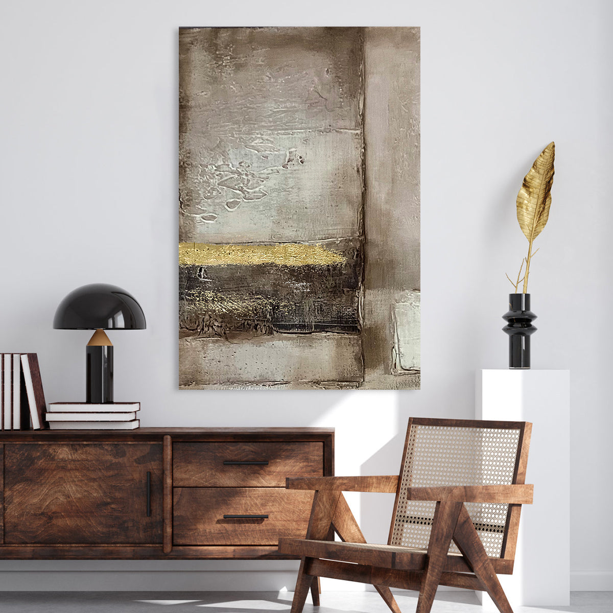 Golden Horizon Abstract Canvas