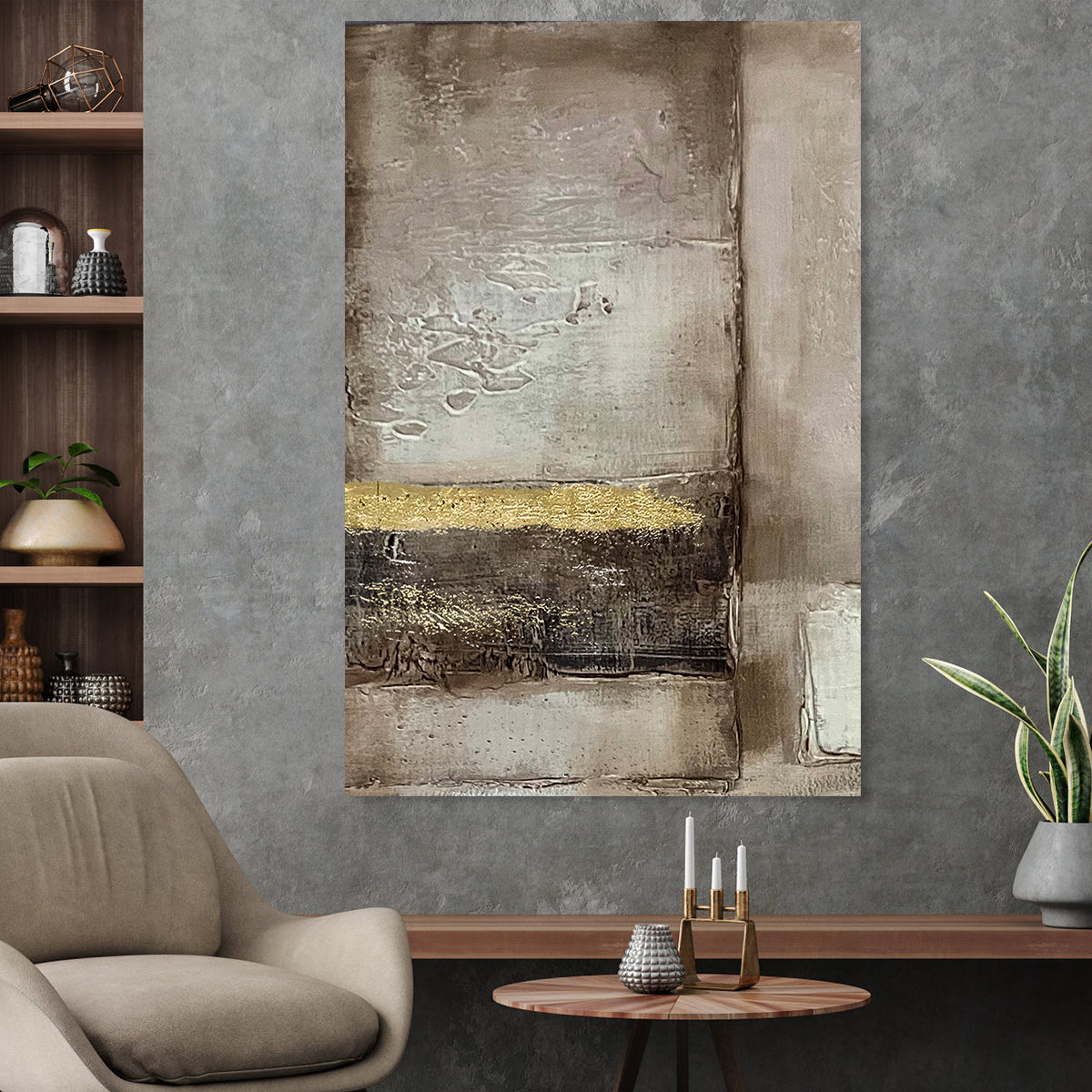 Golden Horizon Abstract Canvas