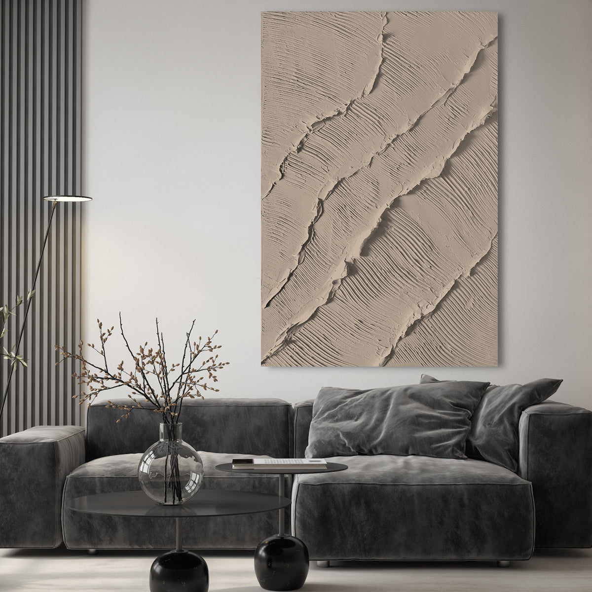 Beige Ripple Texture Canvas Art