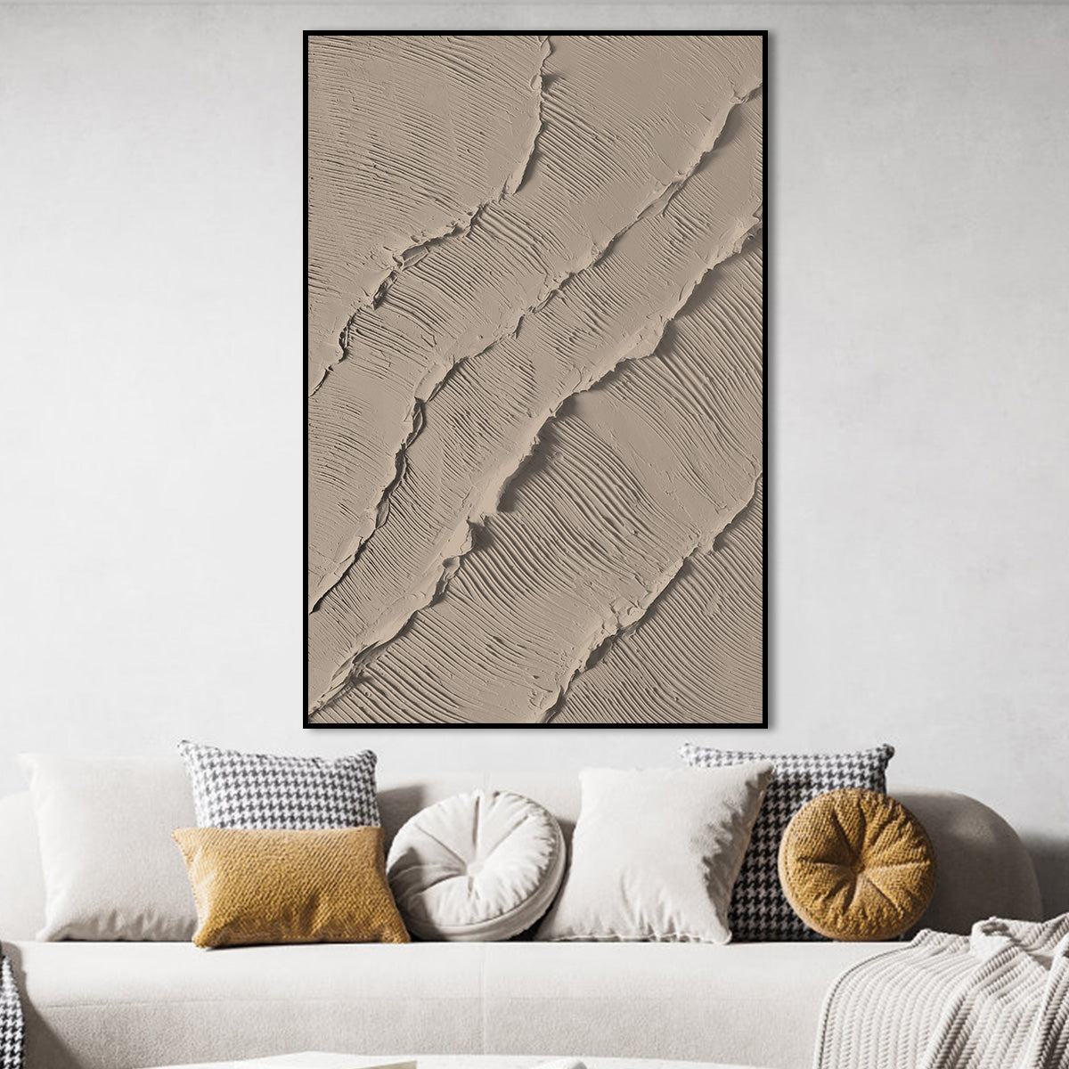 Beige Ripple Texture Canvas Art