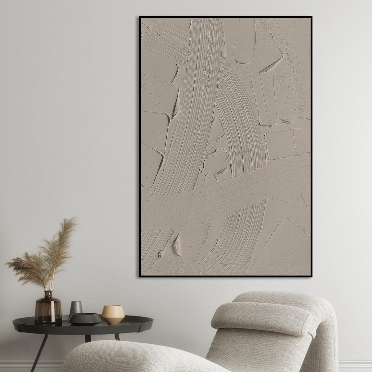 Neutral Abstract Textured Canvas Art