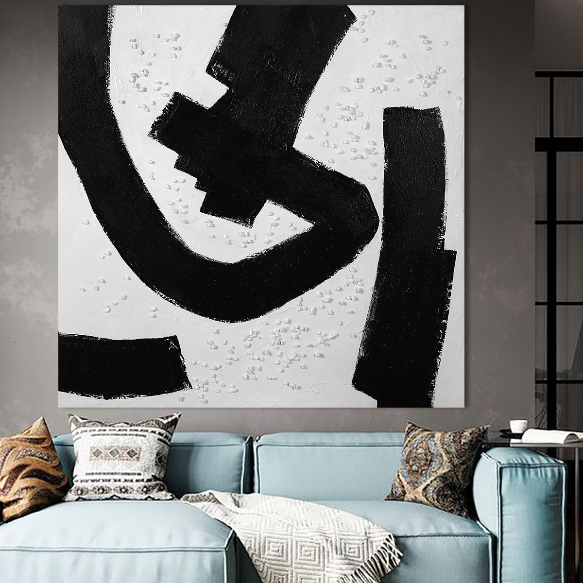 Monochrome Momentum - Abstract Black and White Canvas Art