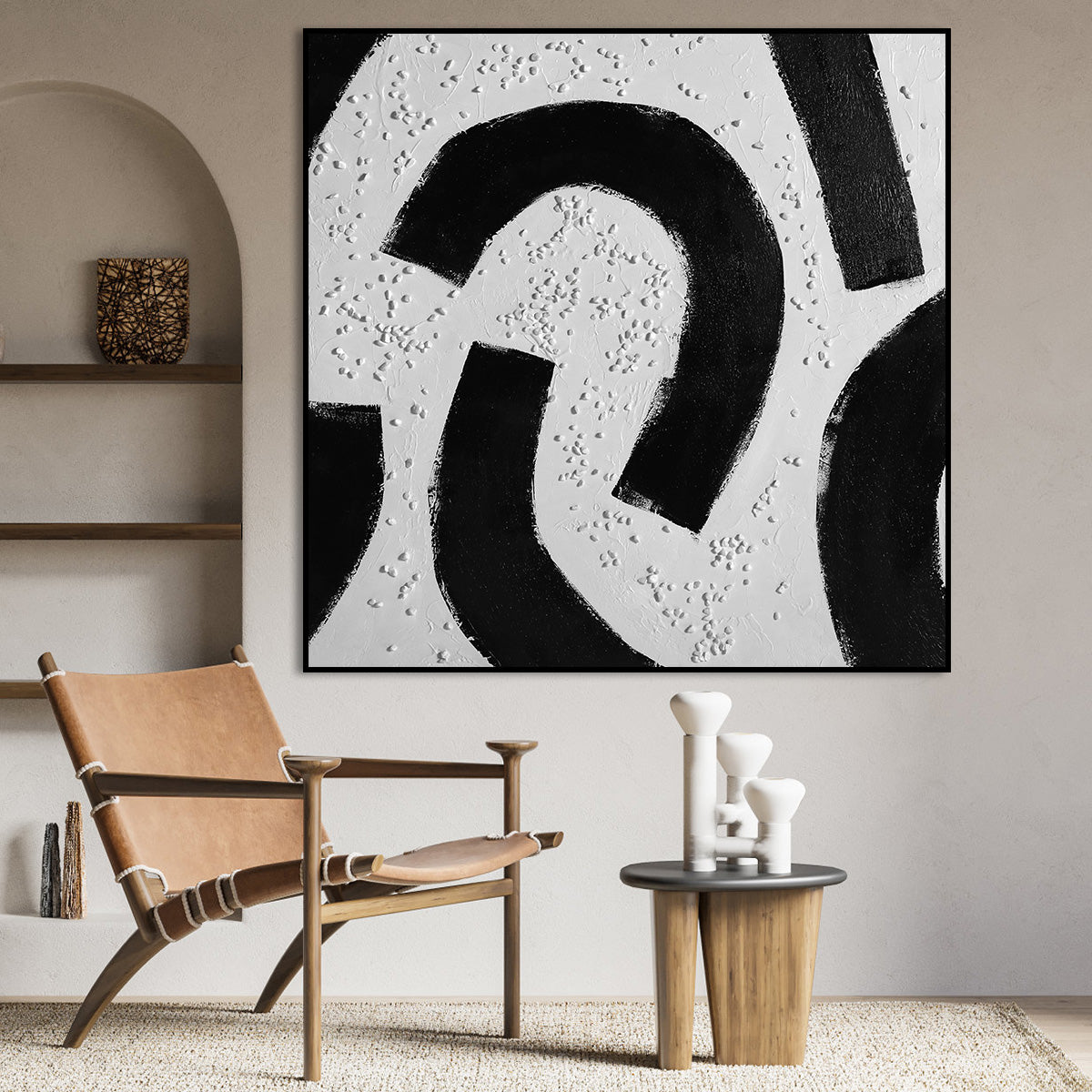 Monochrome Momentum - Abstract Black and White Canvas Art