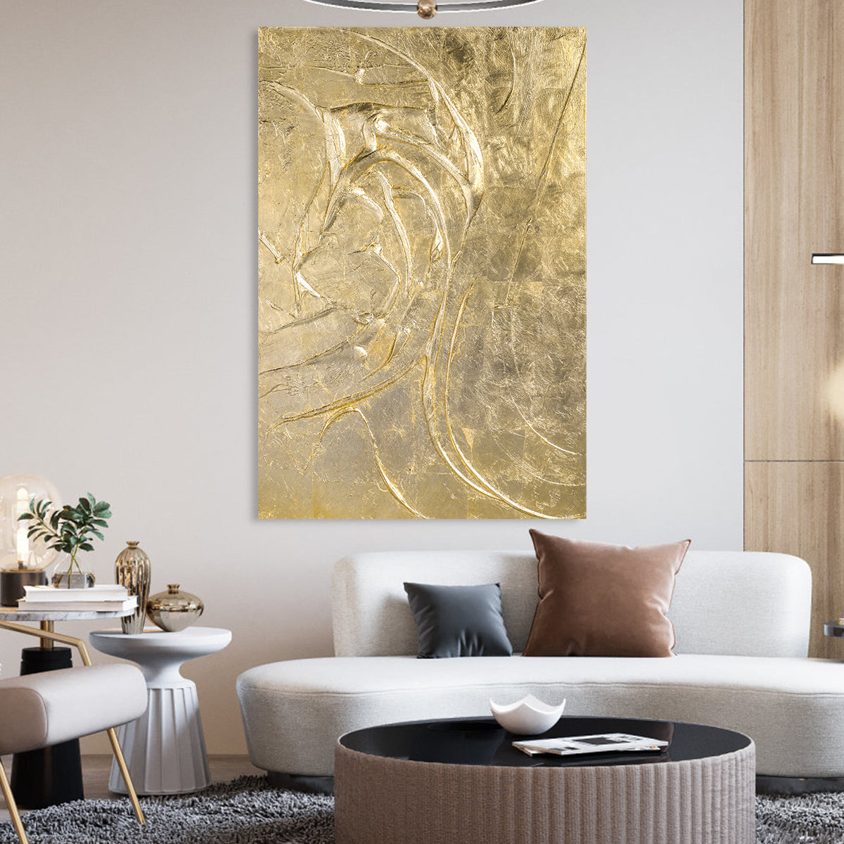 Golden Abstract Texture Canvas