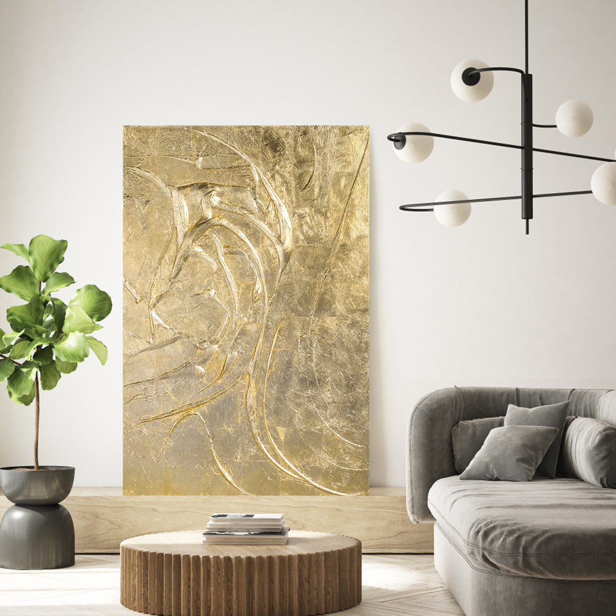 Golden Abstract Texture Canvas