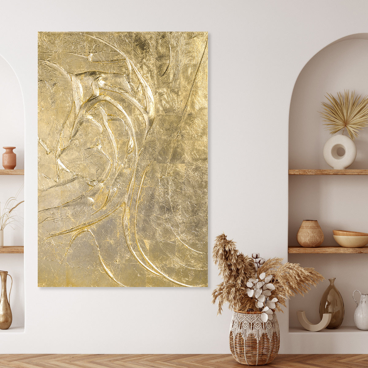 Golden Abstract Texture Canvas