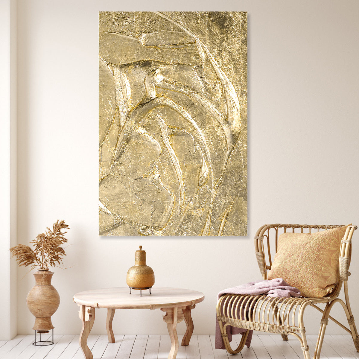 Radiant Gold Abstract Canvas Art