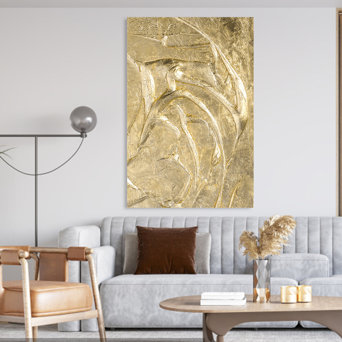 Radiant Gold Abstract Canvas Art