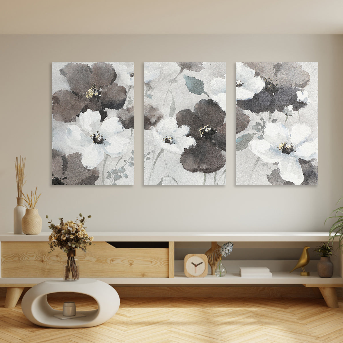 Serenity in Bloom Triptych