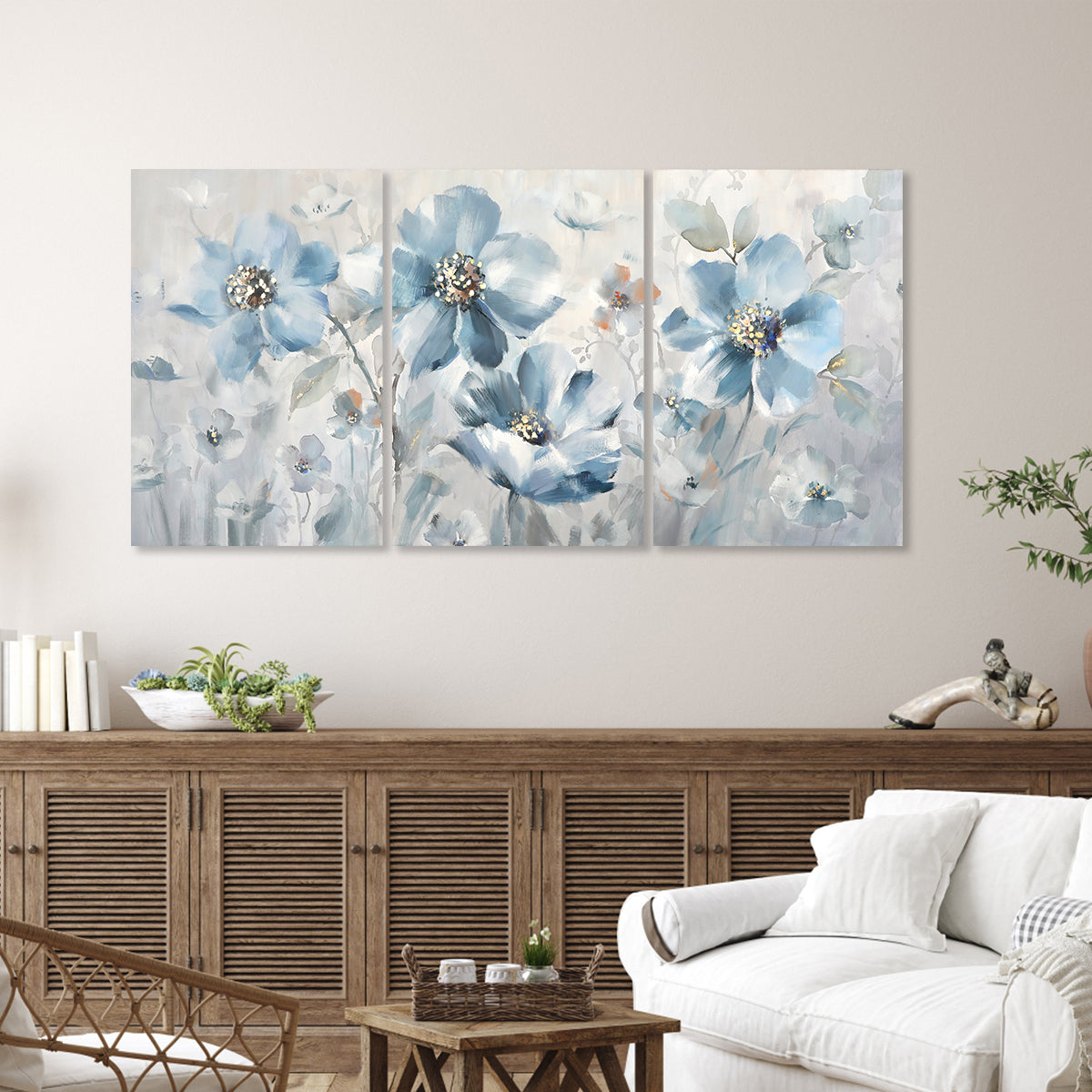 Tranquil Bloom Triptych