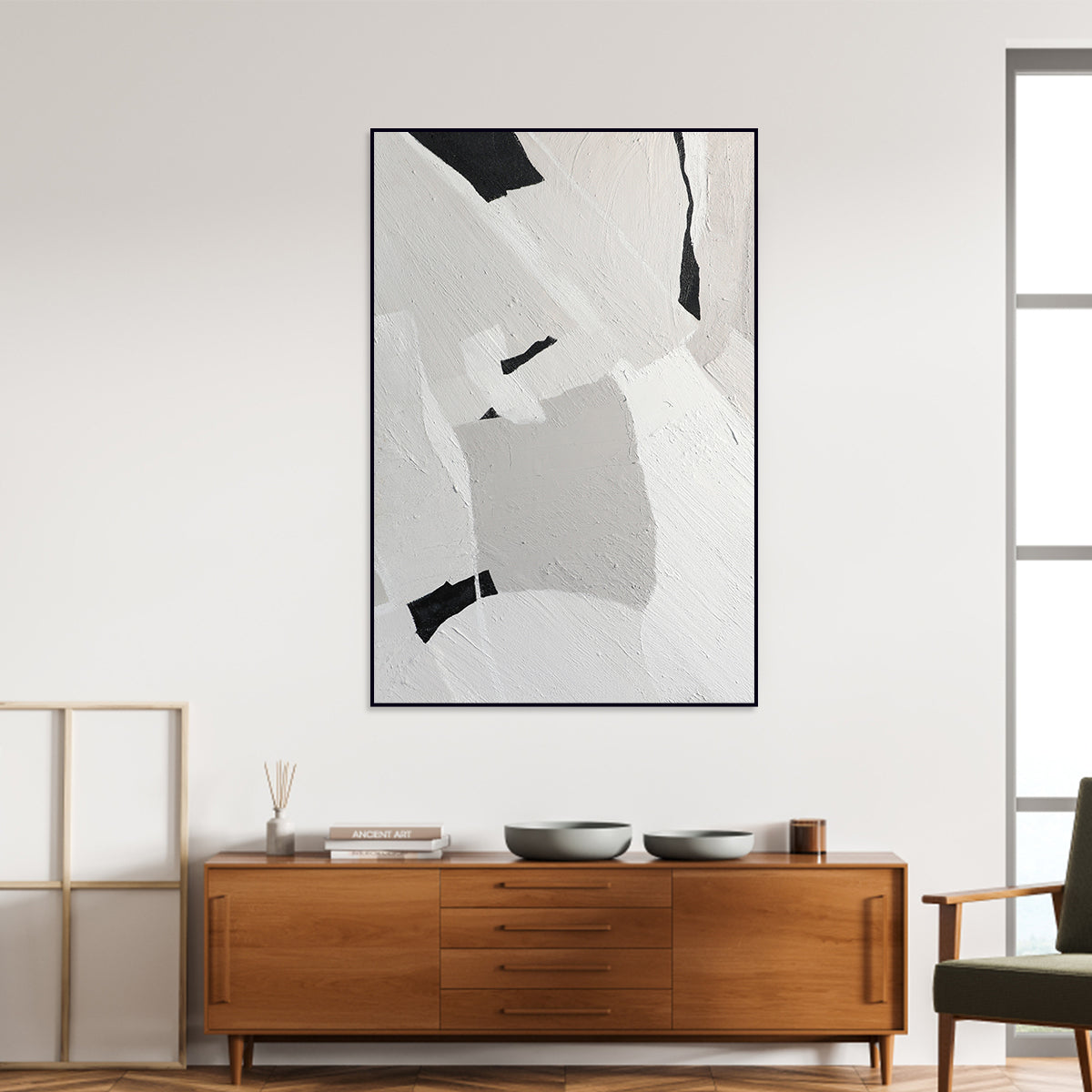 Modern Monochrome: Textured Abstract Art