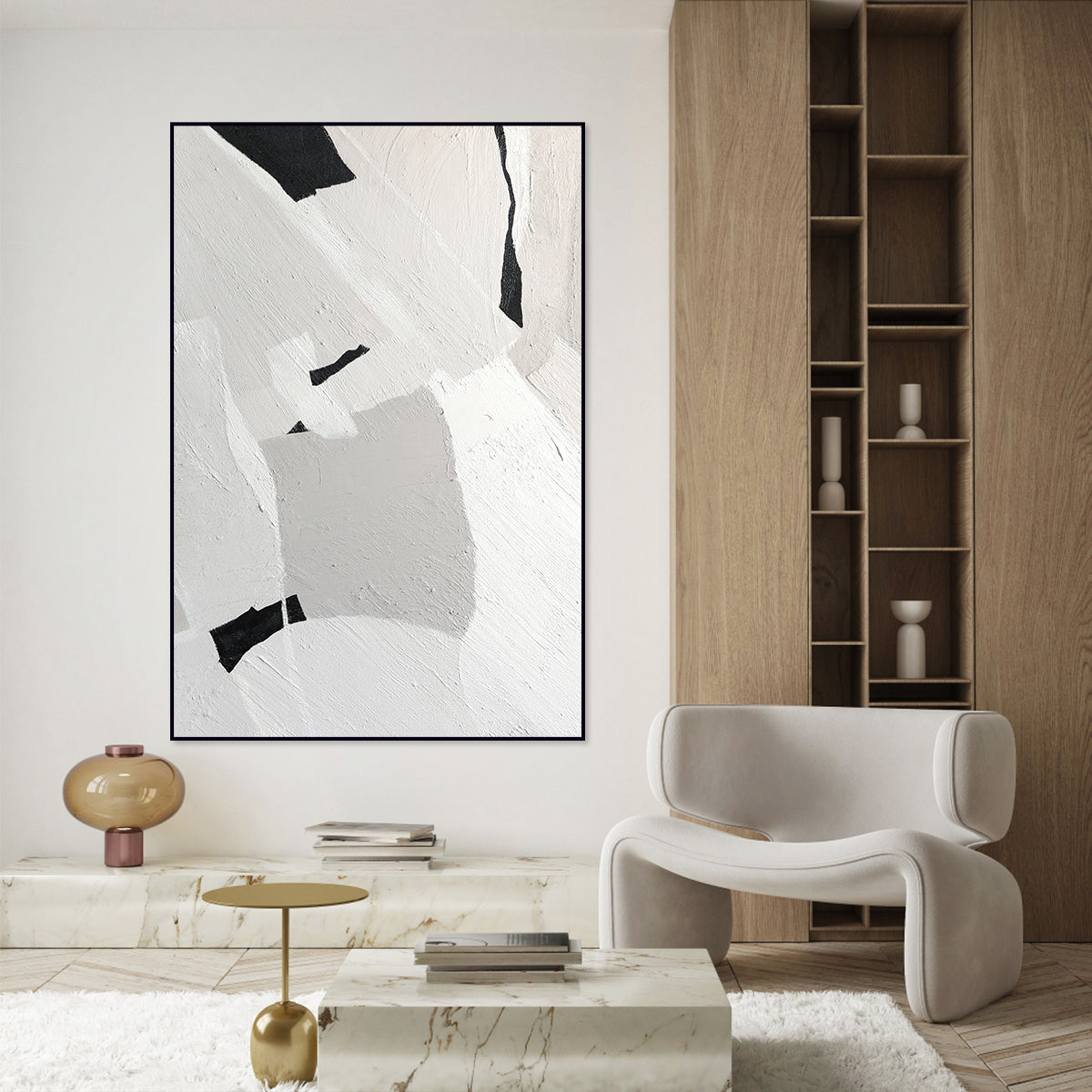 Modern Monochrome: Textured Abstract Art