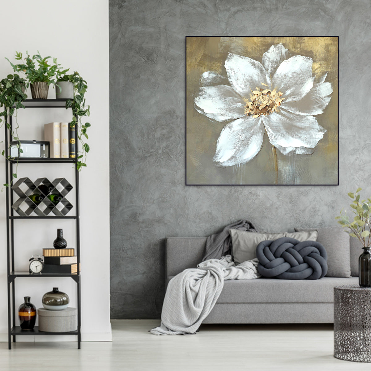 Ethereal Bloom: Textured Floral Elegance