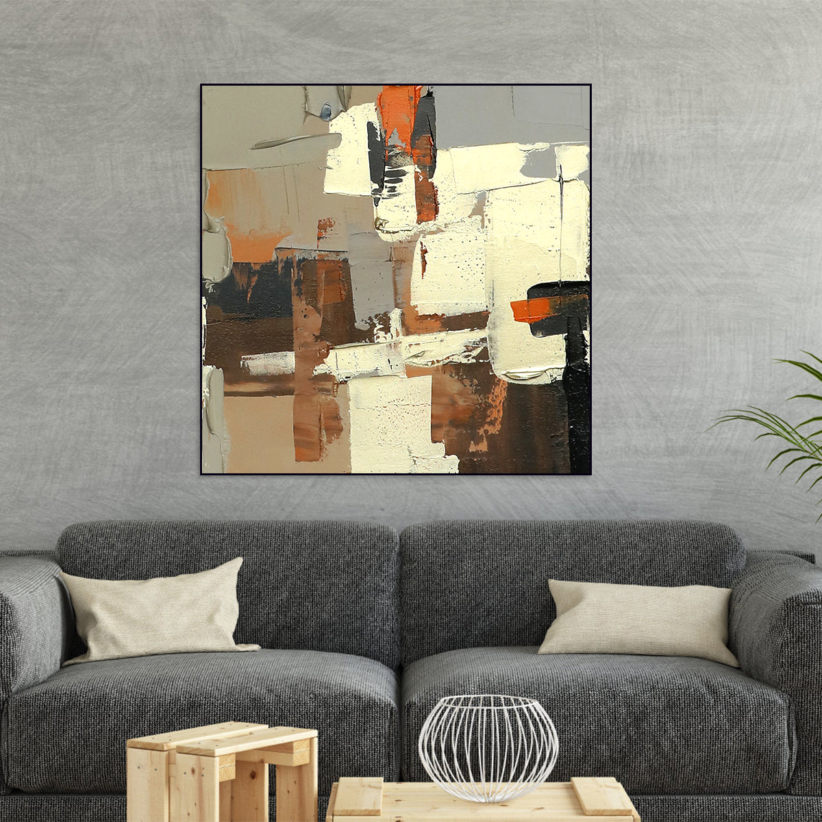 Metropolitan Essence: Abstract Urban Oil Painting