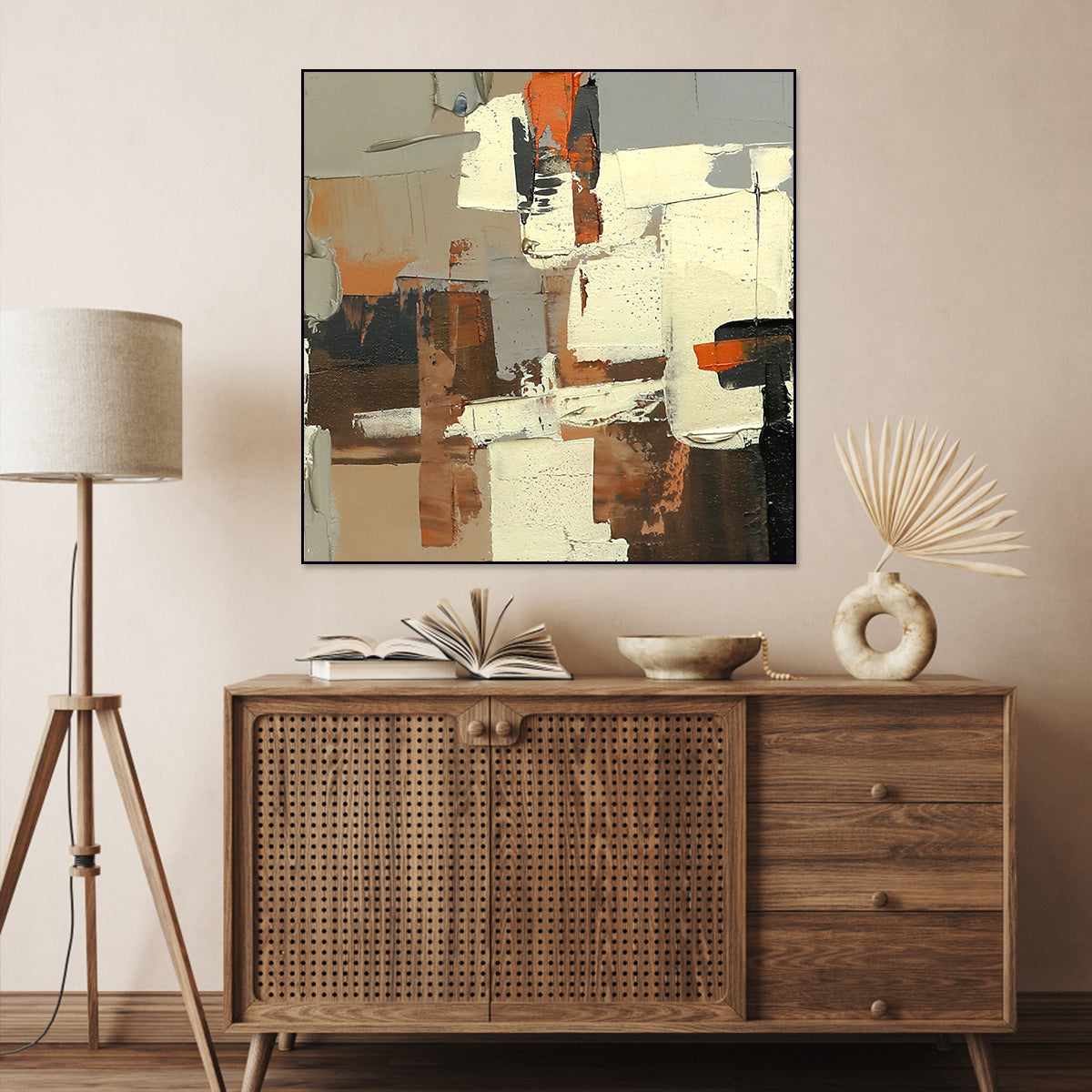 Metropolitan Essence: Abstract Urban Oil Painting