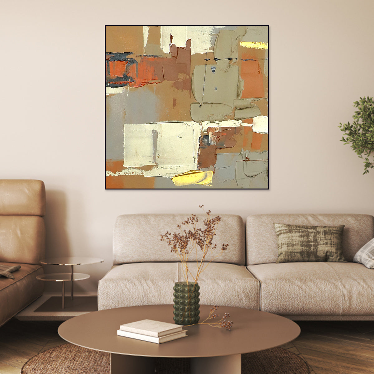 Metropolitan Essence: Abstract Urban Oil Painting